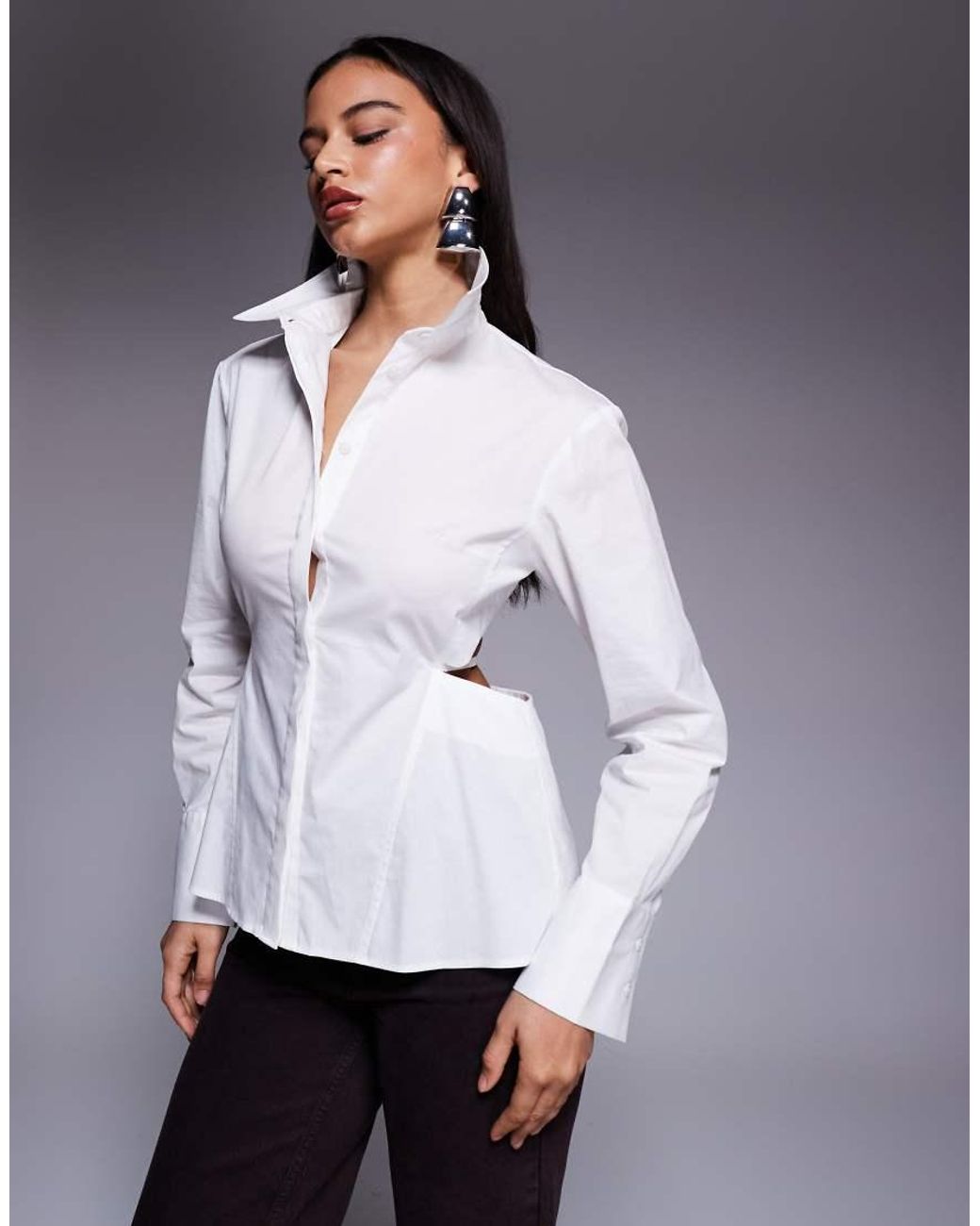 ASOS White Asos X The Sourced Collection Shirt With Back Tie