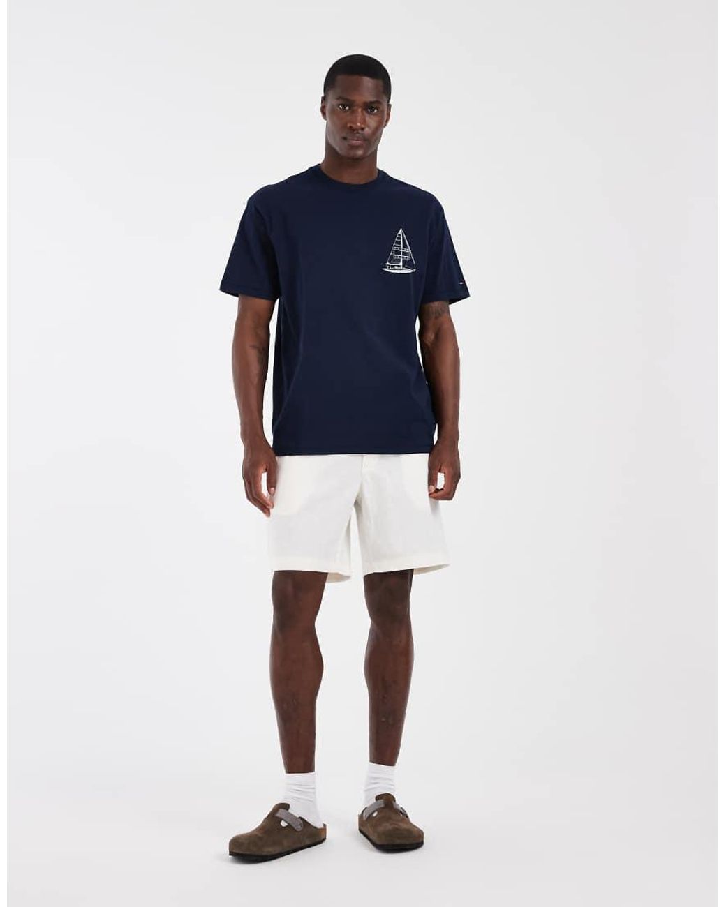 Tommy Hilfiger Blue Sailboat Back Print Relaxed Fit T-Shirt for men