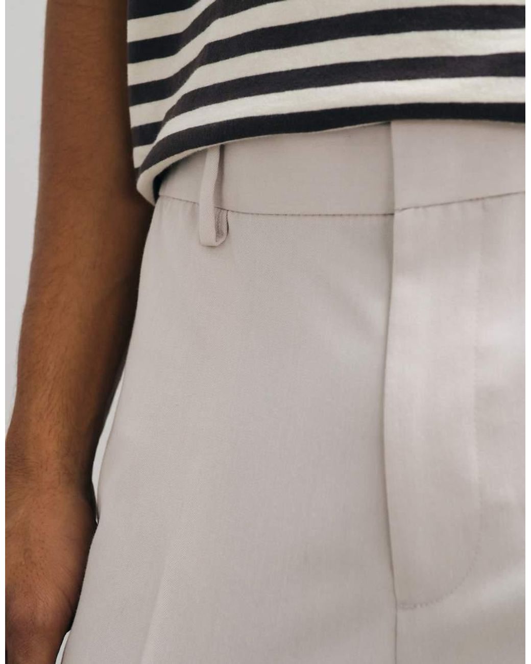 ASOS White Tailored Tapered Trousers With Elasticated Waist for men