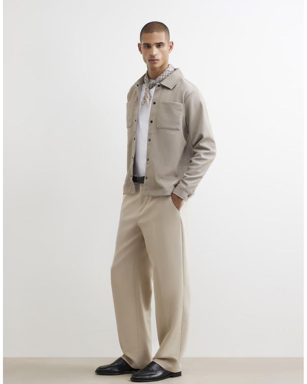 River Island Natural Slim Fit Pique Double Pocket Jacket for men