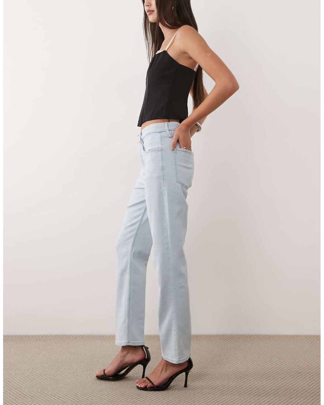 GOOD AMERICAN Blue Good Icon High Waisted Straight Leg Jeans