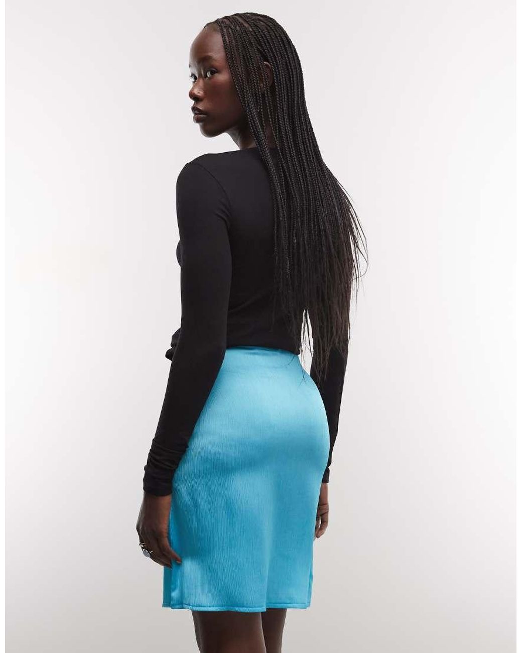 Reclaimed Vintage Blue Sheer Awkward Length Skirt With