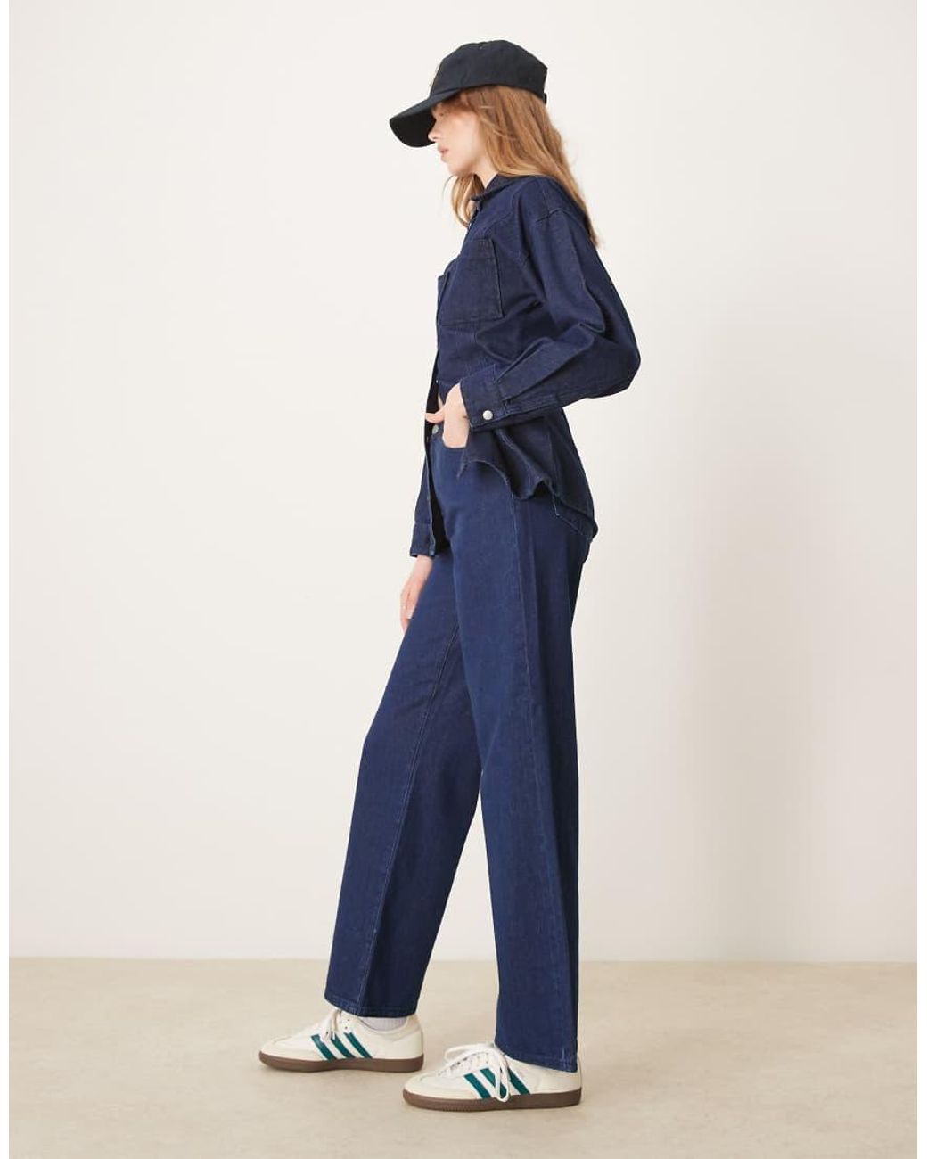 Vila Blue High Waist Wide Leg Jean Co-ord