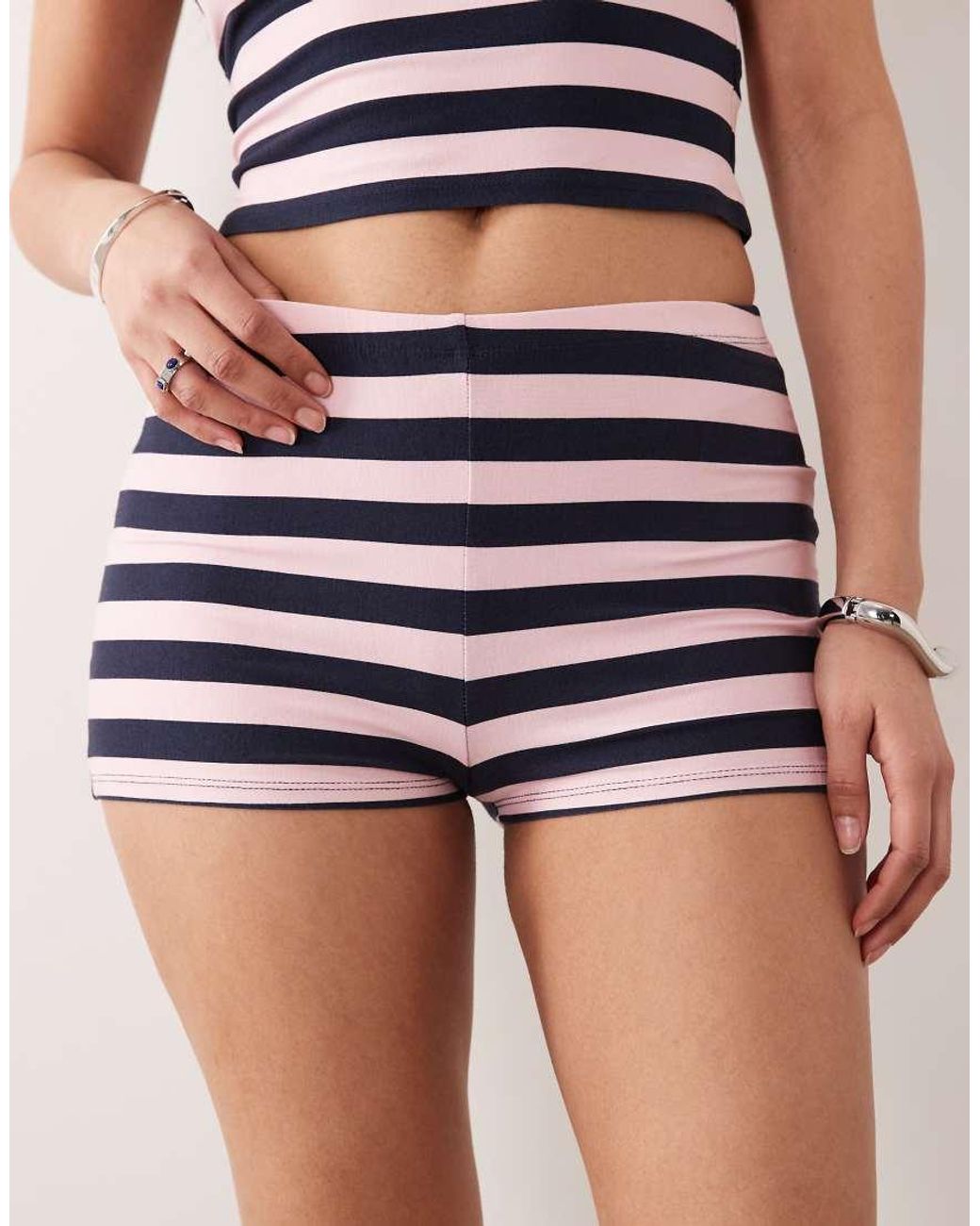 Kaiia Blue Super Soft Jersey Micro Shorts Co-ord