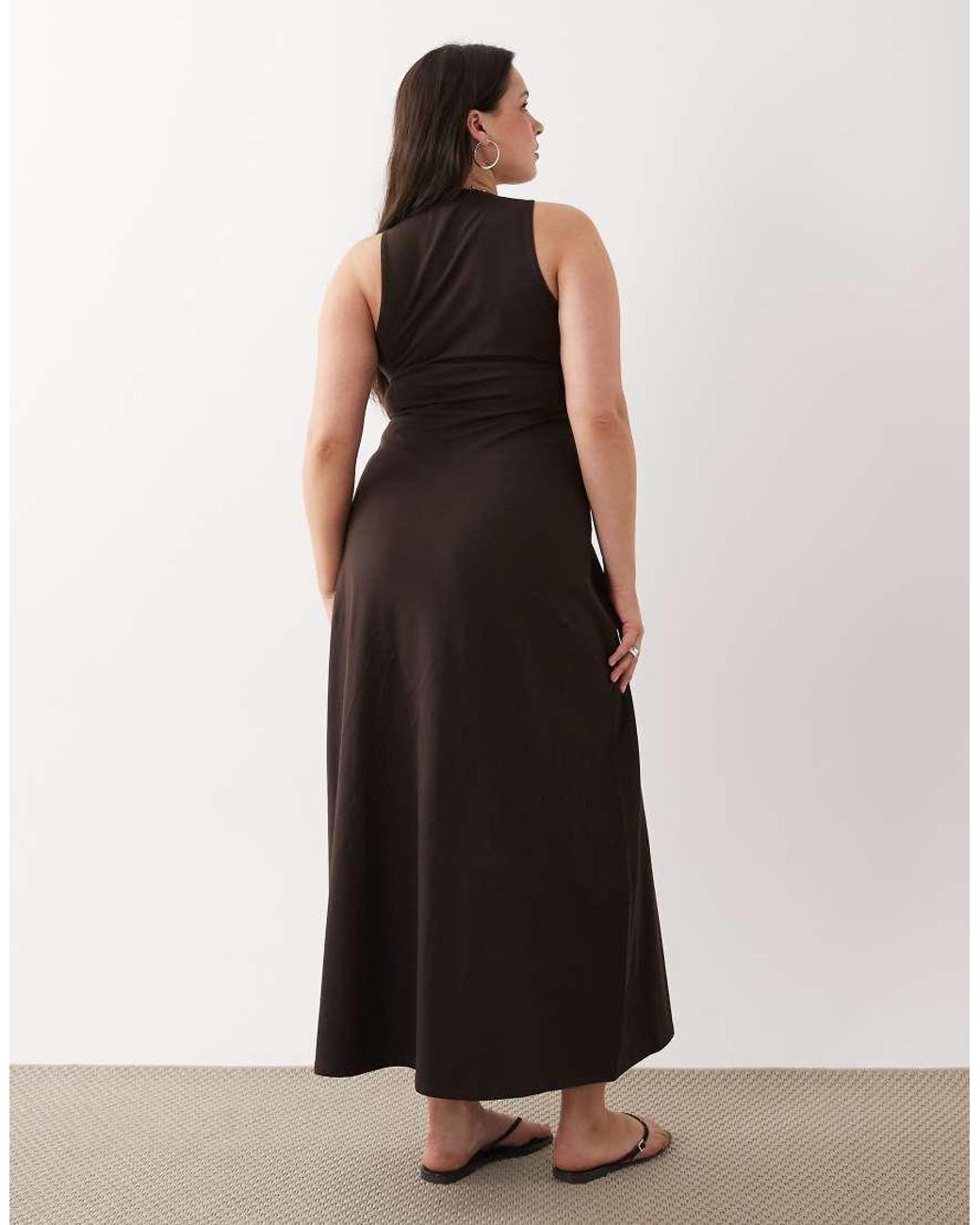 ASOS Black Asos Design Curve Scoop Neck Maxi Dress