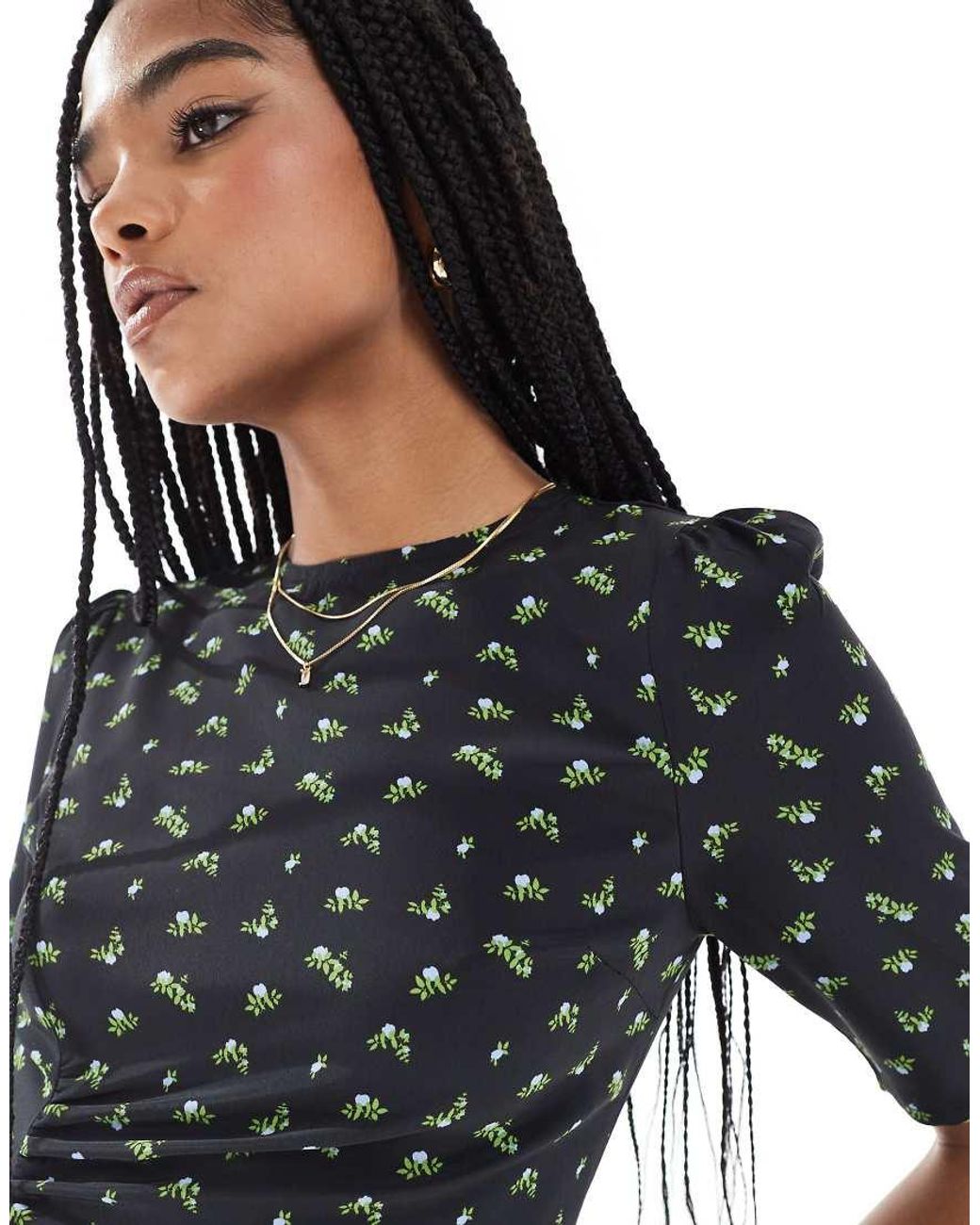 Glamorous Black Crew Neck Midi Dress