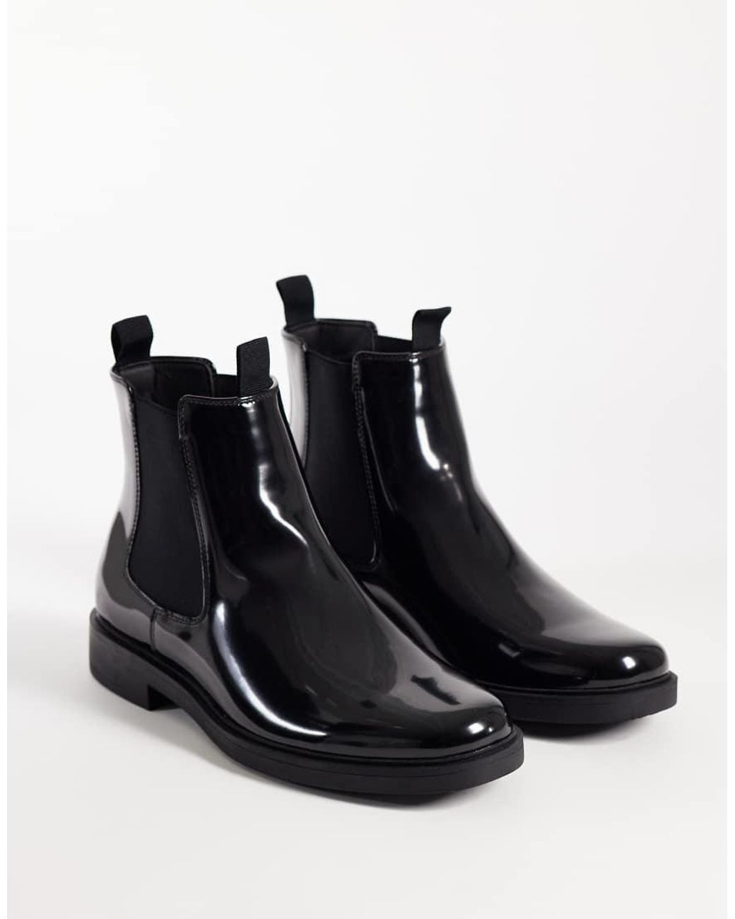ASOS Black Chelsea Boots With Dual Pull Tabs for men