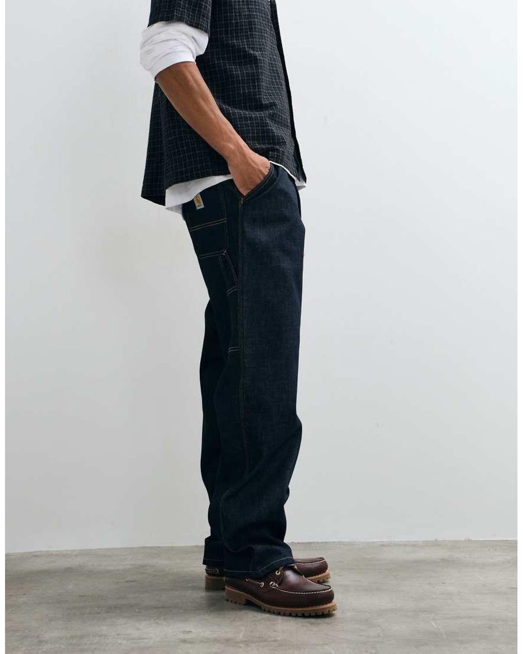 Carhartt Blue Og Single Knee Loose Straight Fit Jeans for men