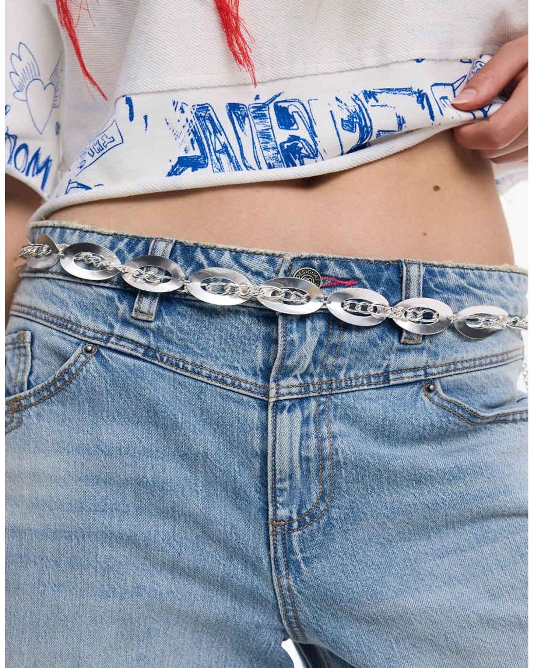Desigual White Zalio Chain Belt