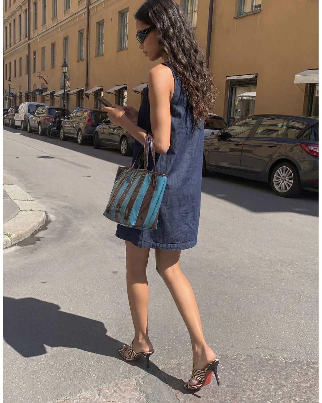 Vero Moda Blue Sleeveless Shift Denim Mini Dress