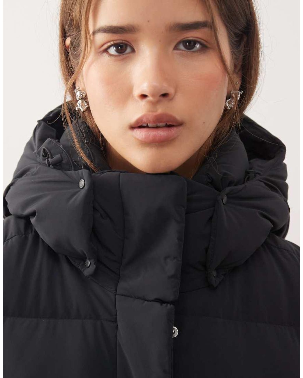 Columbia Black Amaze Puff Mid Hooded Puffer Coat