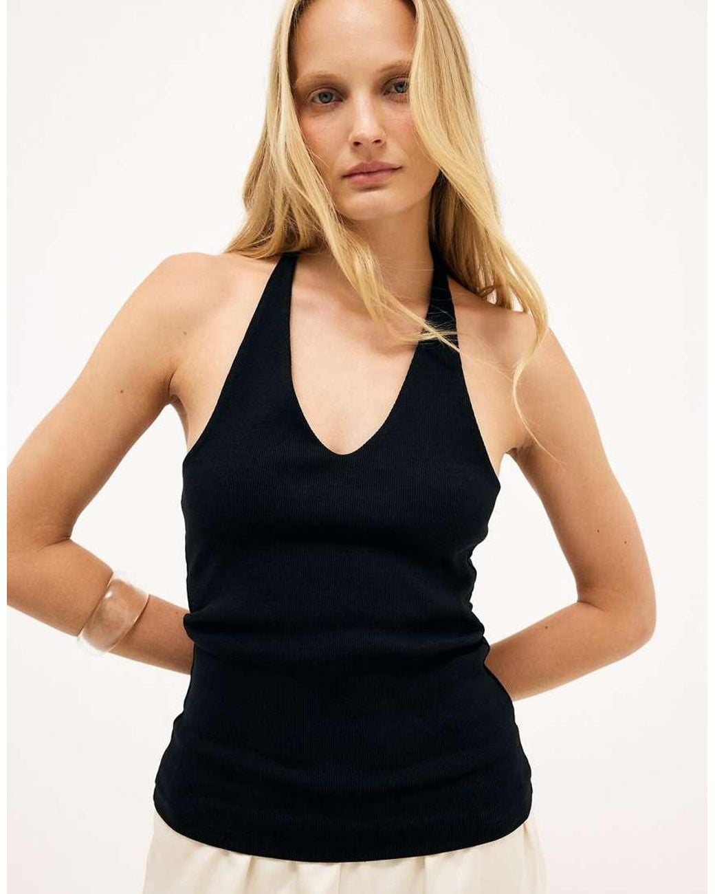 NA-KD Blue Racer Back Singlet