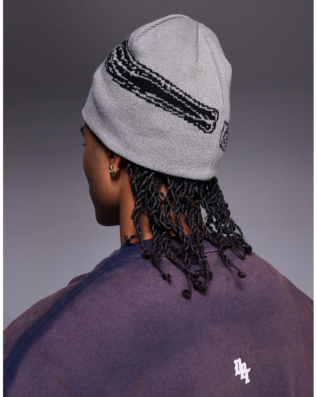 ASOS – wendbare strickmütze in Blue für Herren