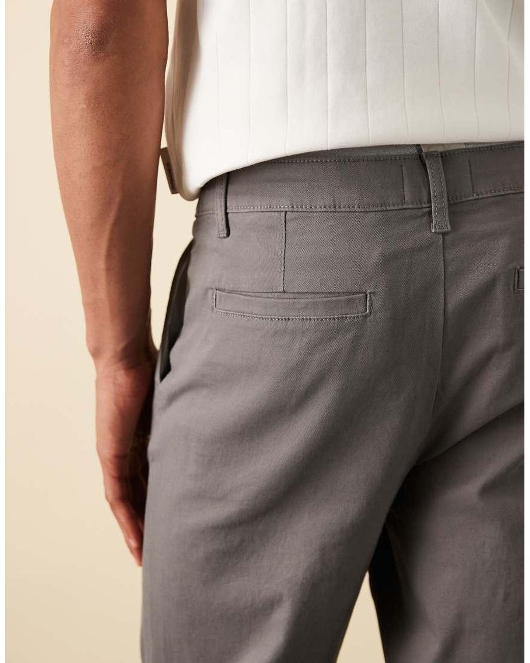 ASOS Gray Tapered Chinos for men