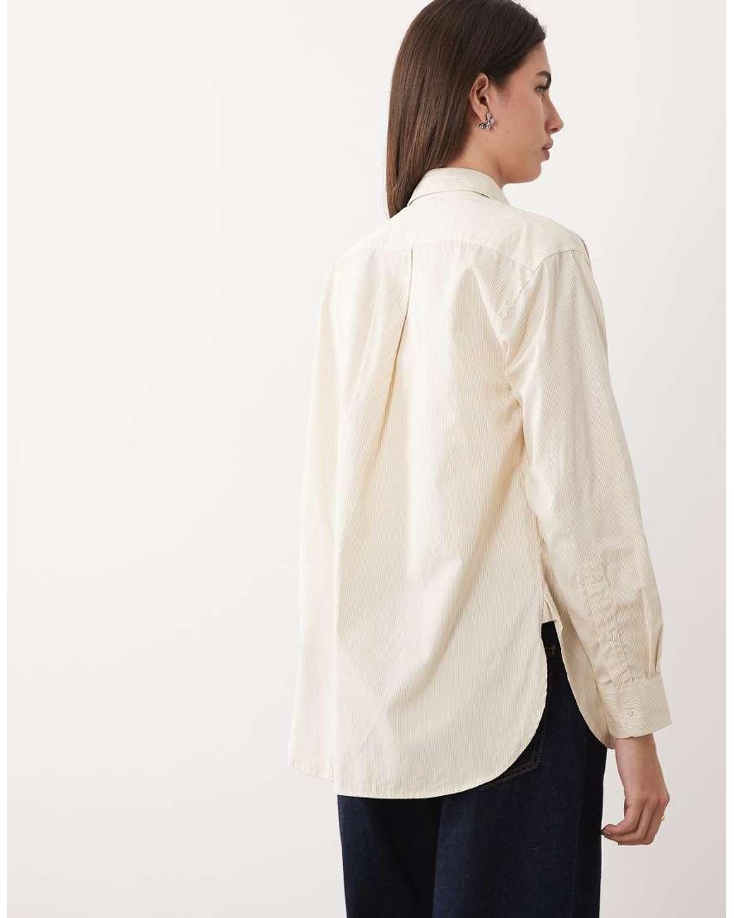 Polo Ralph Lauren Natural Relaxed Fit Striped Cotton Blouse