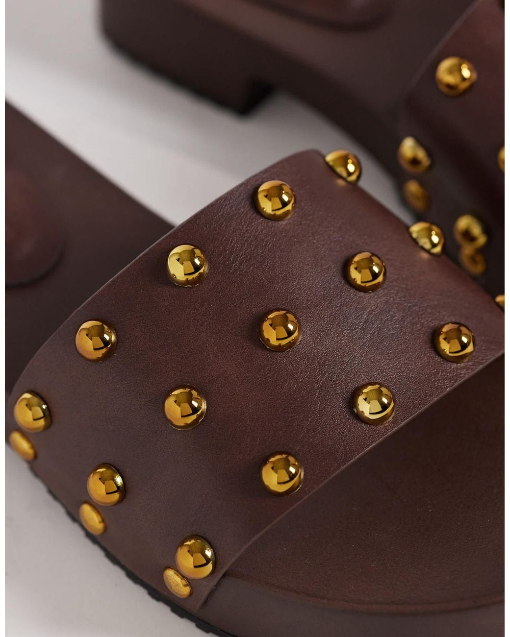 ASOS Brown Fallen Clog Sandal Slides