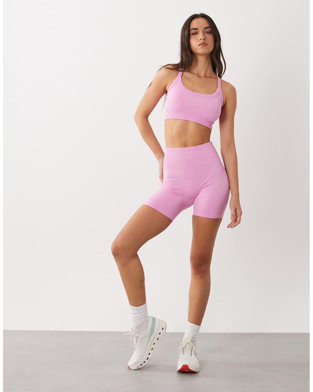 4505 Pink Sculpting Seamless Medium Support Convertible Strap Sports Bra