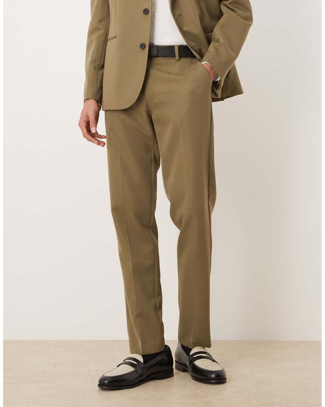 ASOS Natural Slim Suit Pants for men