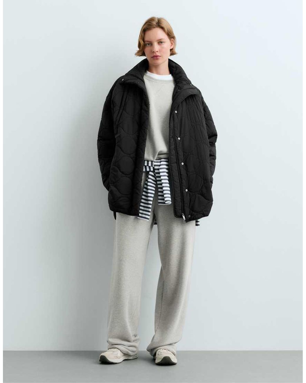 Oysho Black Fellex Aerogel Waterrepellent Padded Midi Jacket