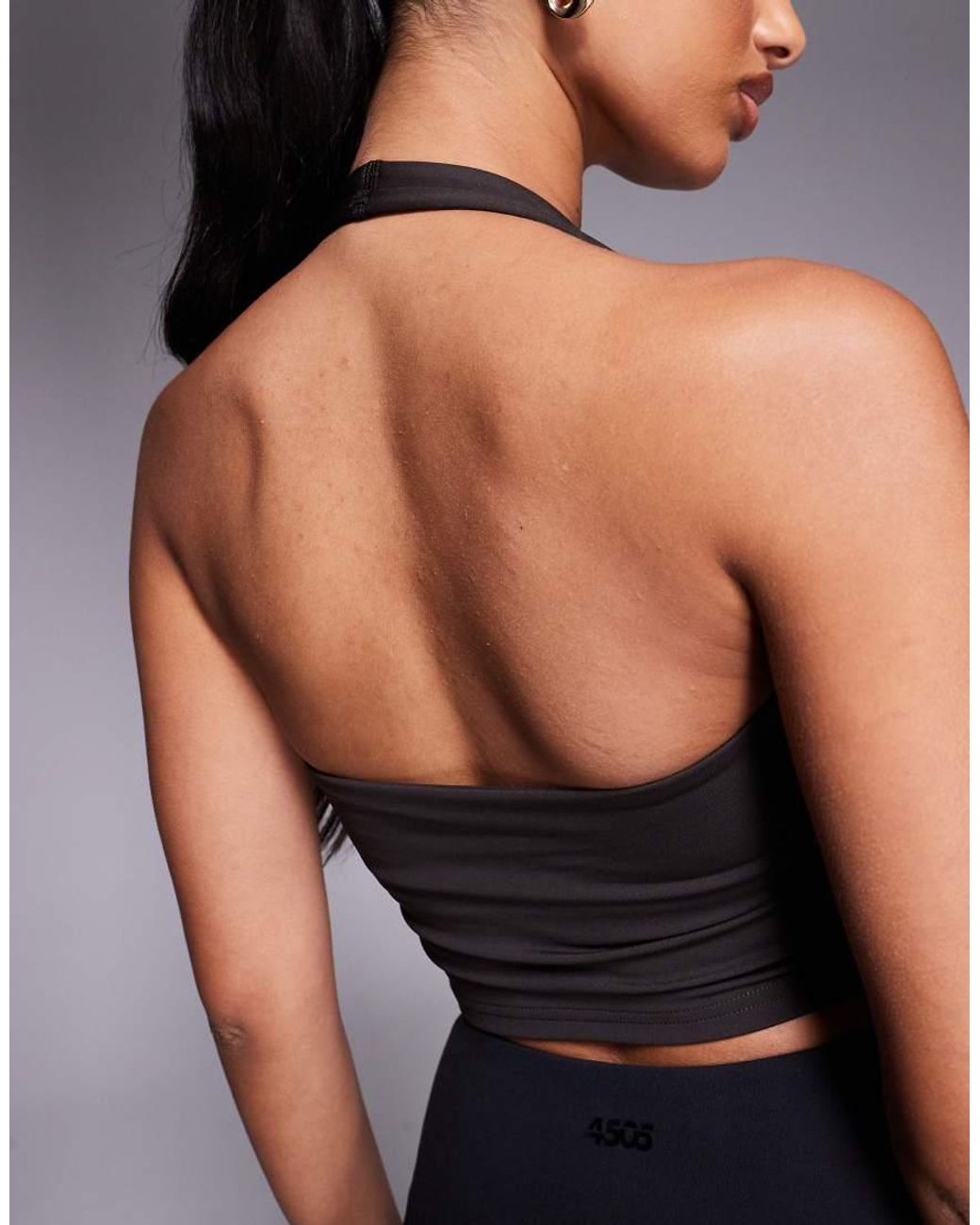 4505 Blue Halter Neck Performance Top With Inner Bra