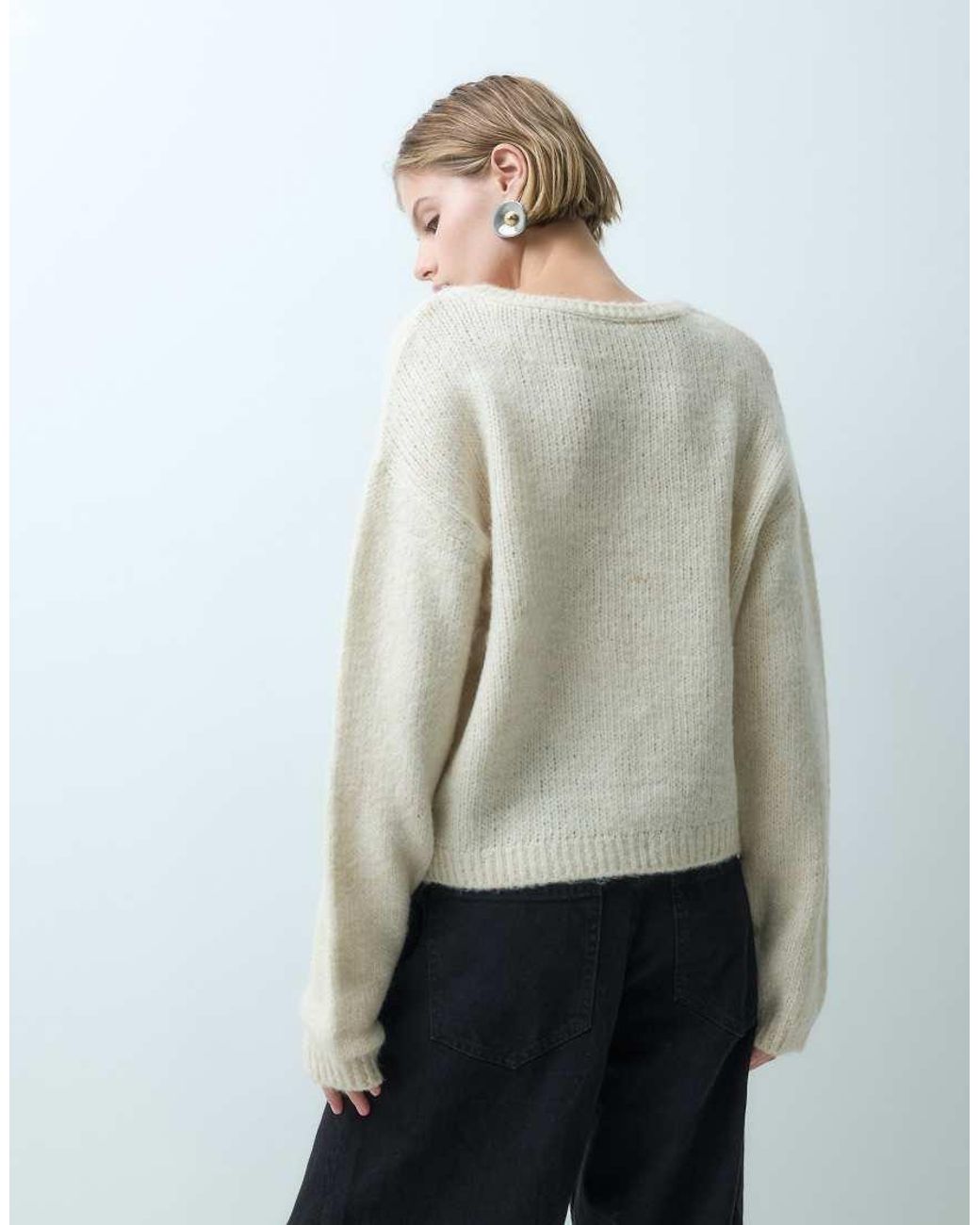 Jdy Gray Buttons Detail Knitted Cardigan