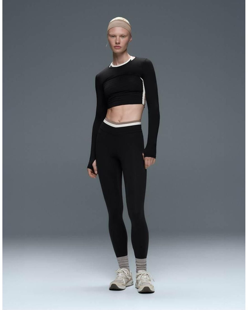 Oysho Black Comfortlux Ankle-Length High Rise Block Leggings