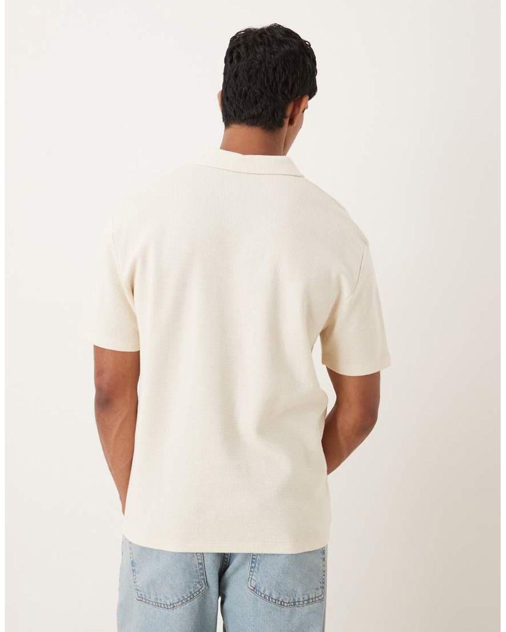 ASOS White Relaxed Revere Polo for men