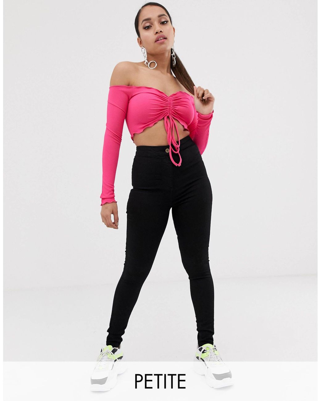 petite high waisted jeans black