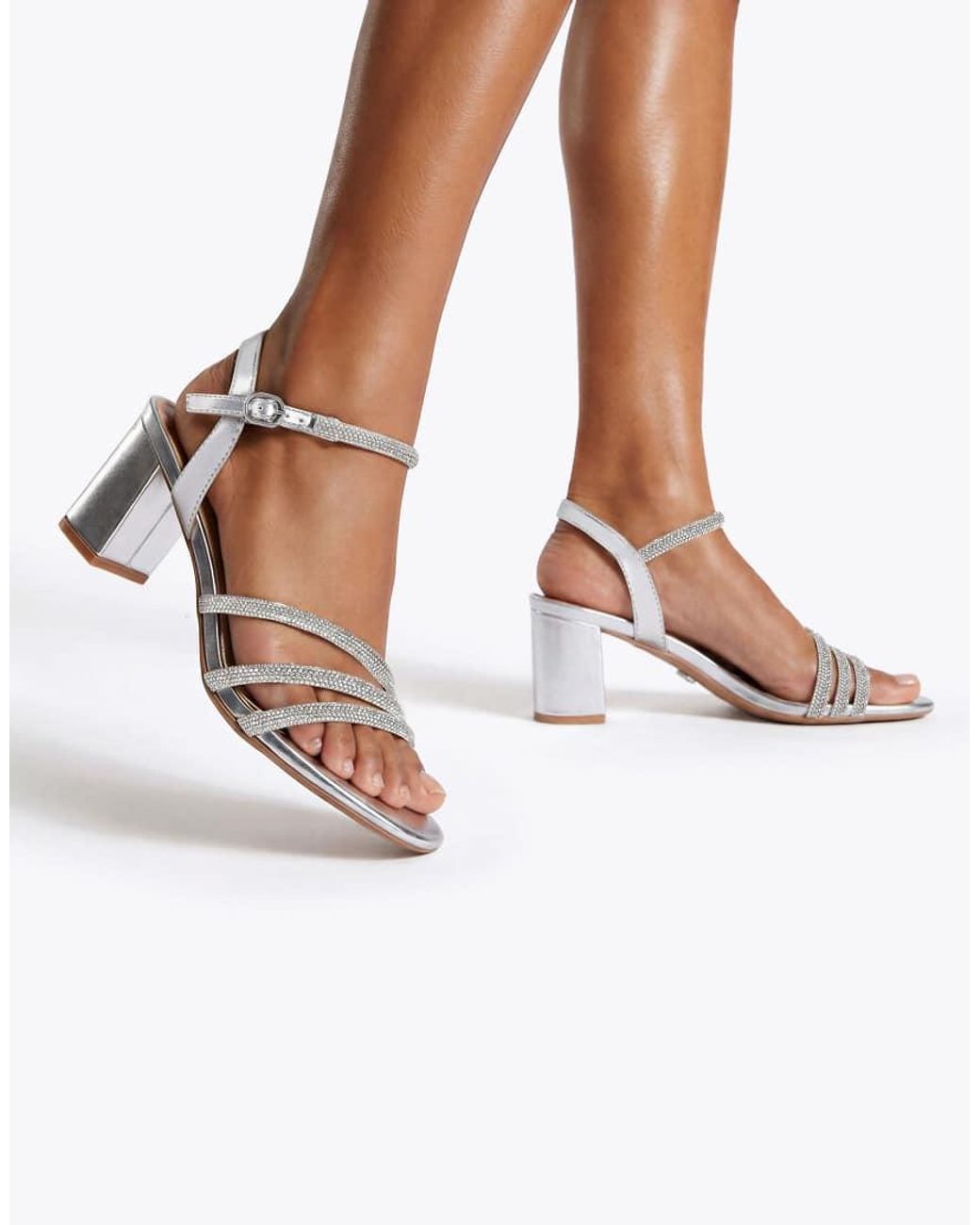 Carvela Kurt Geiger White Motto Block Heeled Sandals
