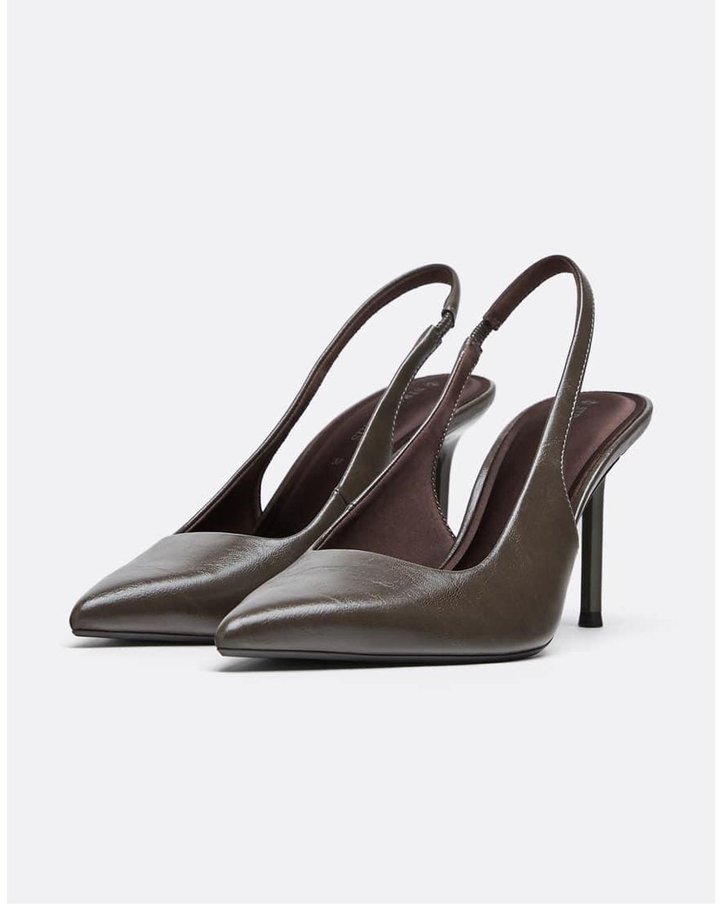 Stradivarius White Slingback Heels