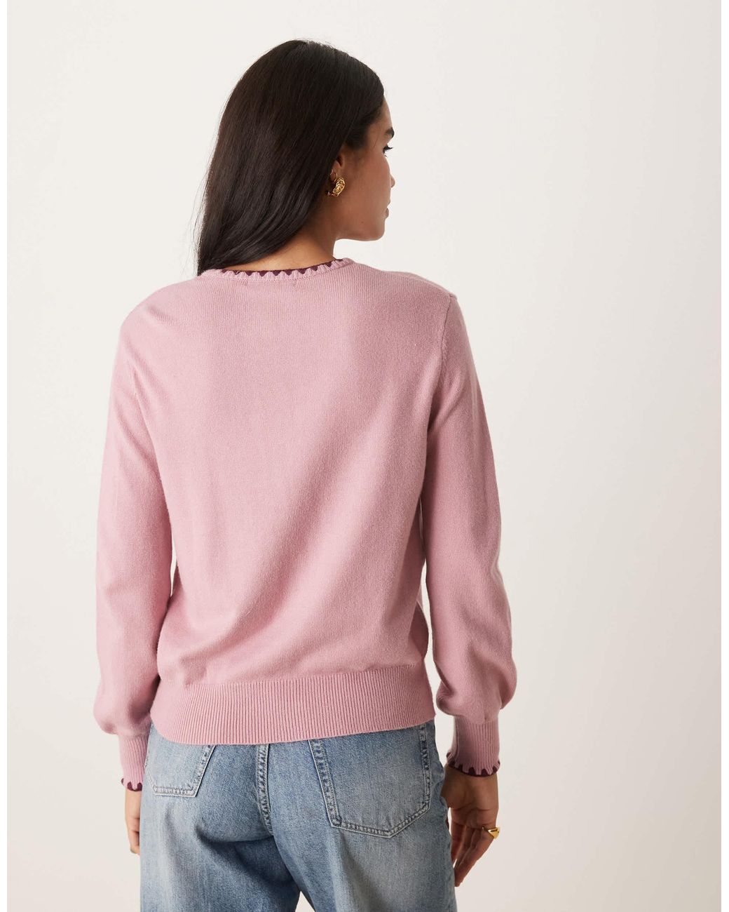Pull ras Threadbare en coloris Pink