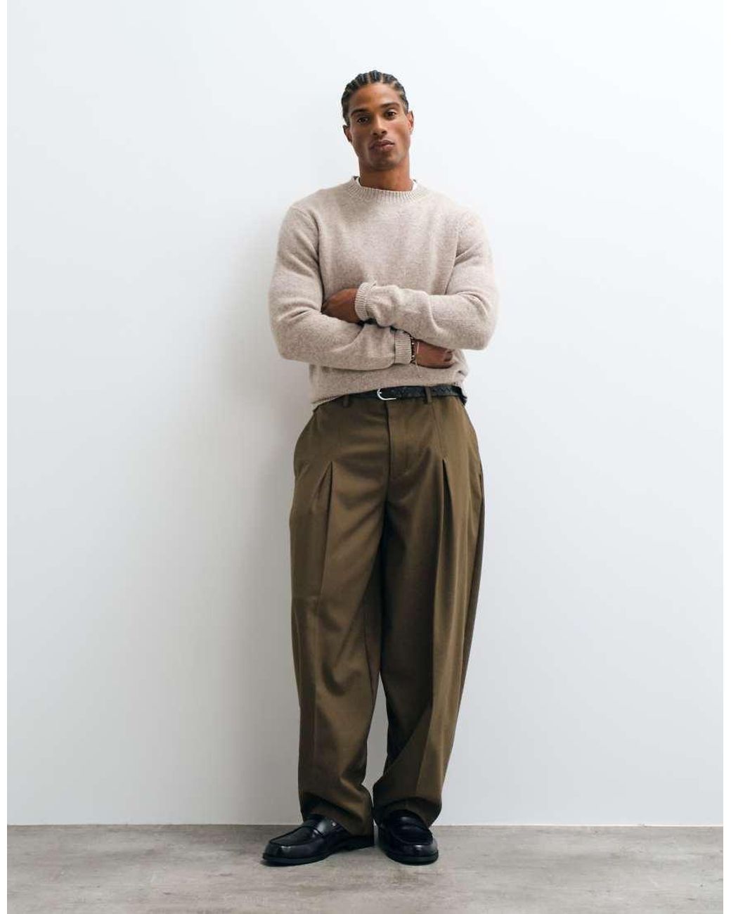 SELECTED Natural Wool Blend Knit Sweater for men