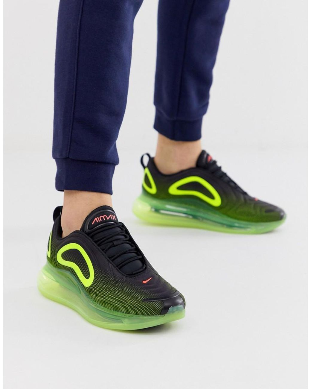 de madera Minero Pekkadillo Nike Air Max 720 Sneakers In Black And Green Ao2924-008 for Men | Lyst