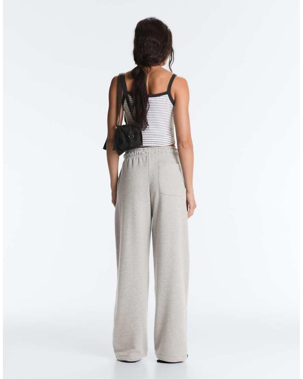 Oysho White Cotton-Blend Fleece Joggers
