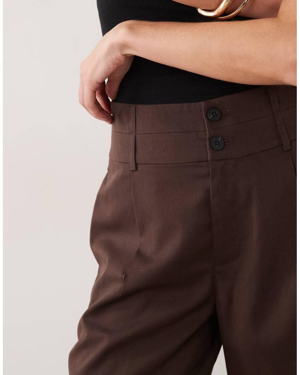 Vila Brown Tailored Wide Leg Pants Set