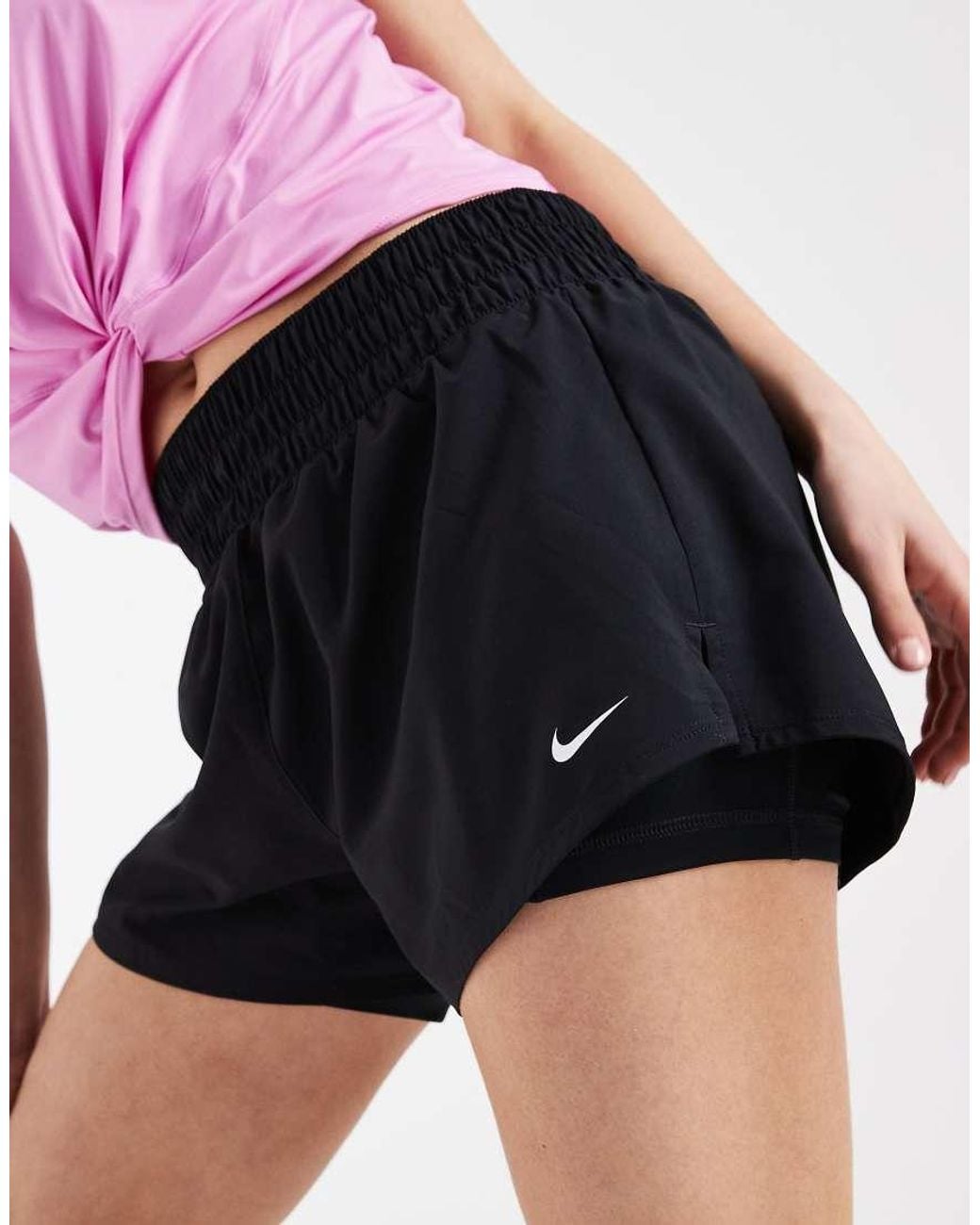 Nike Purple Nike One Training Dri-Fit Mid Rise 3 Inch 2