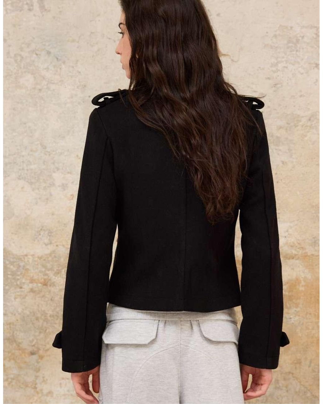 Stradivarius Natural Felt Texture Button-up Coat