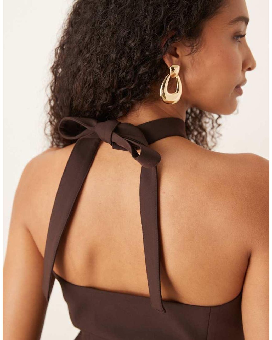 ASOS Brown Tailored Crossover Halter Neck Waistcoat