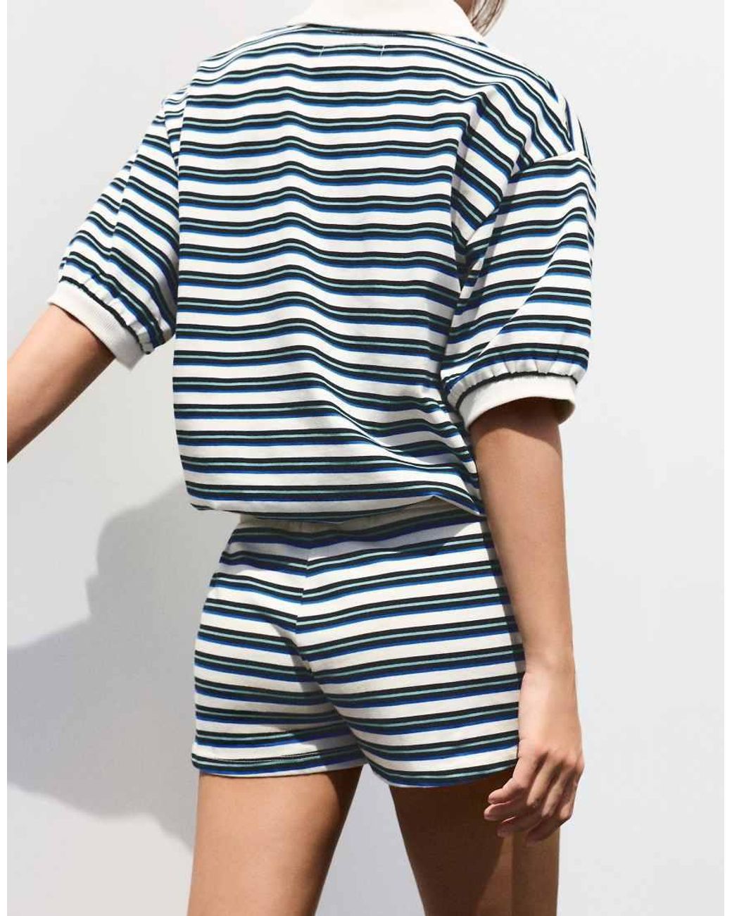 Pull&Bear Blue Striped Shorts