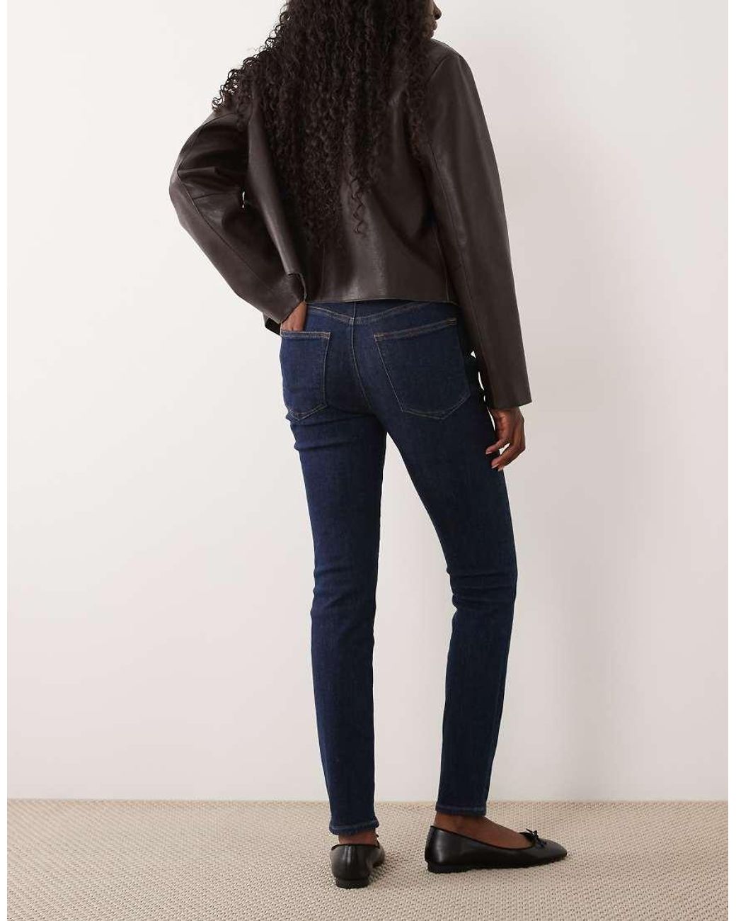 GOOD AMERICAN Blue Good Legs Mid Rise Skinny Jeans