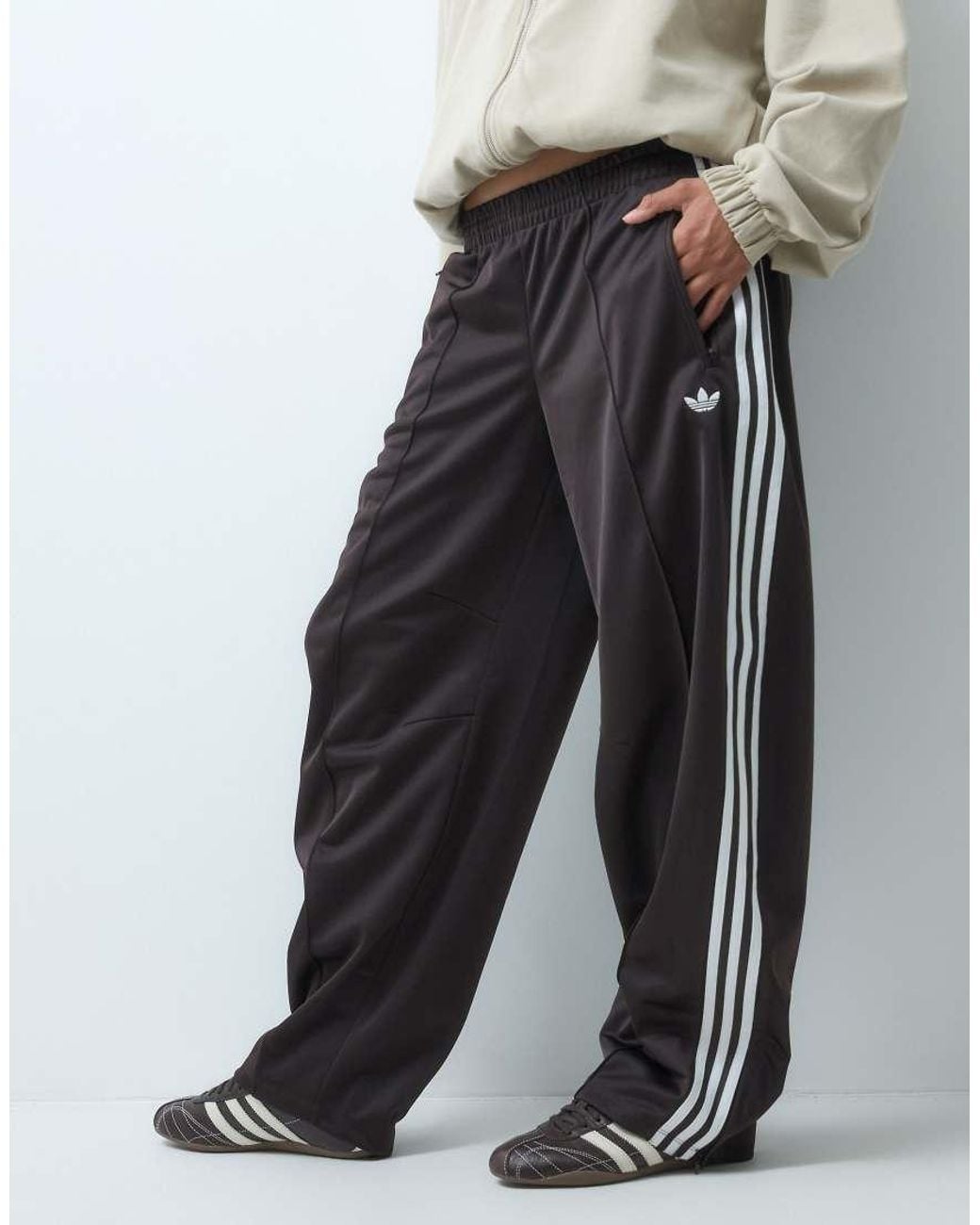 Adidas Originals Gray Firebird Barrel Leg Track Pants