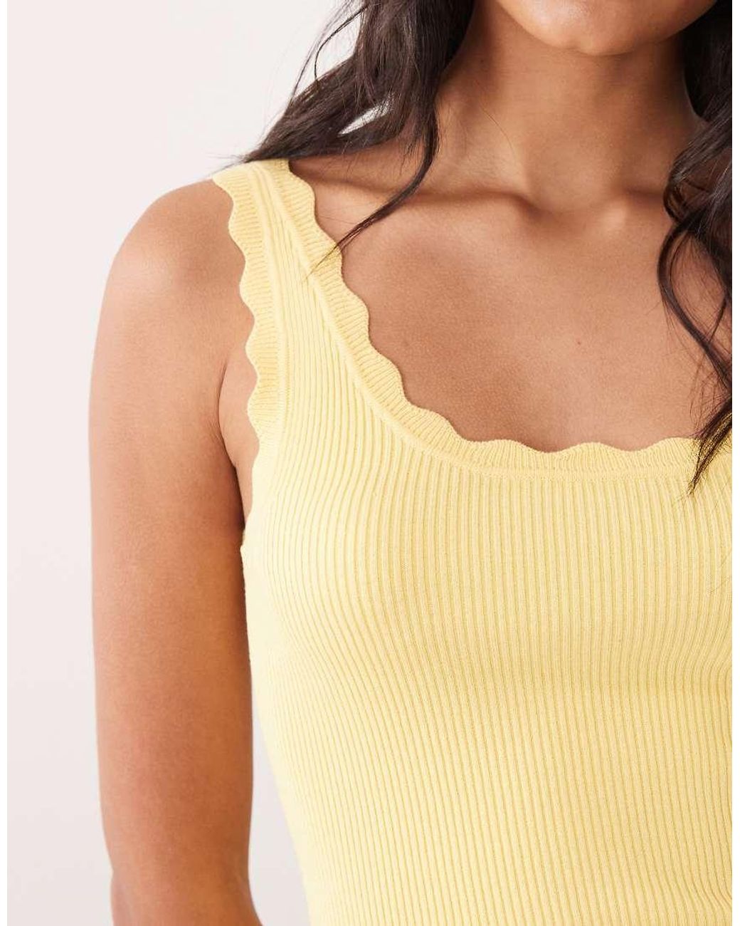 Jdy Blue Scallop Edge Knit Tank Top