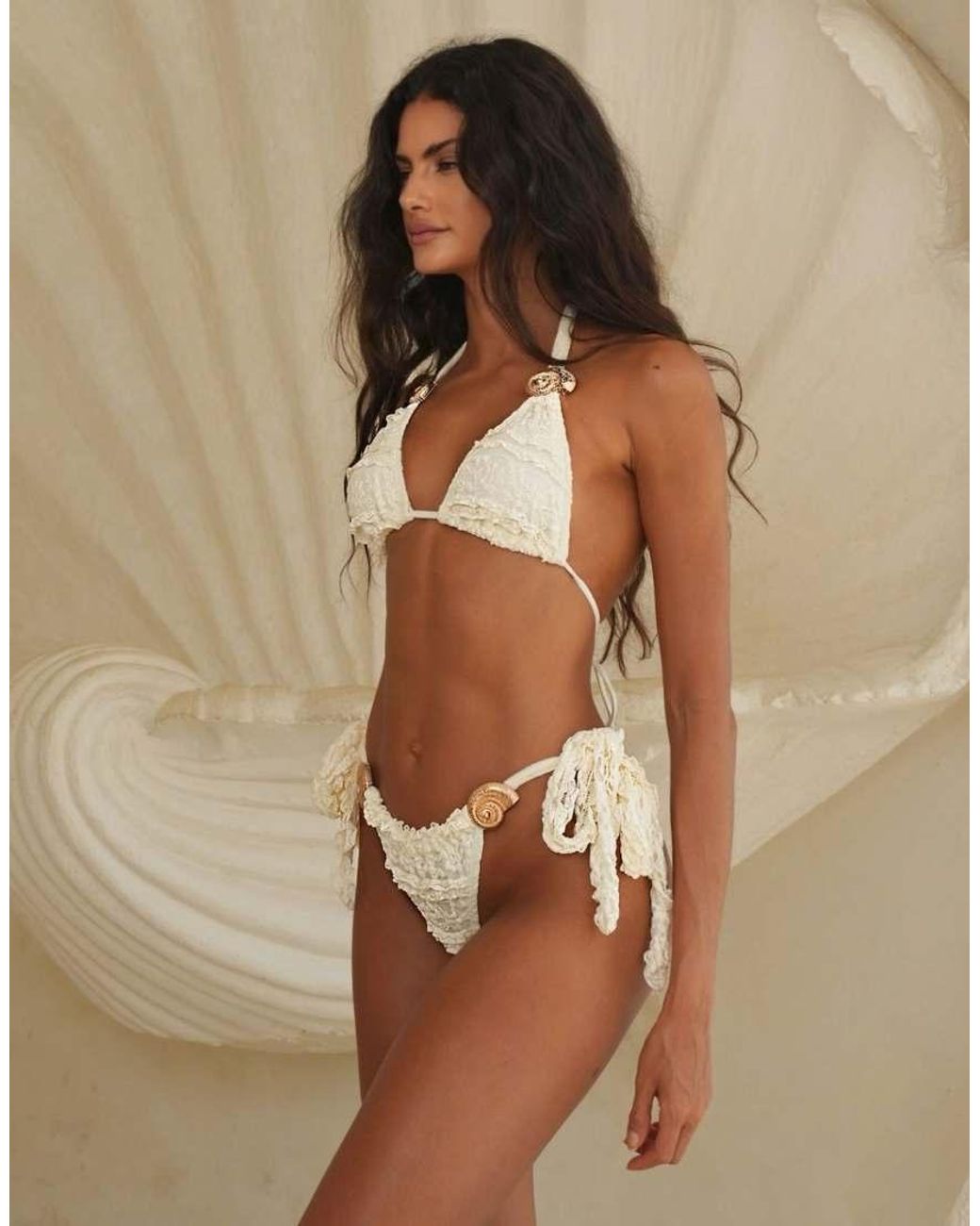 Moda Minx Brown Montauk Tie Side Brazilian Bikini Bottom