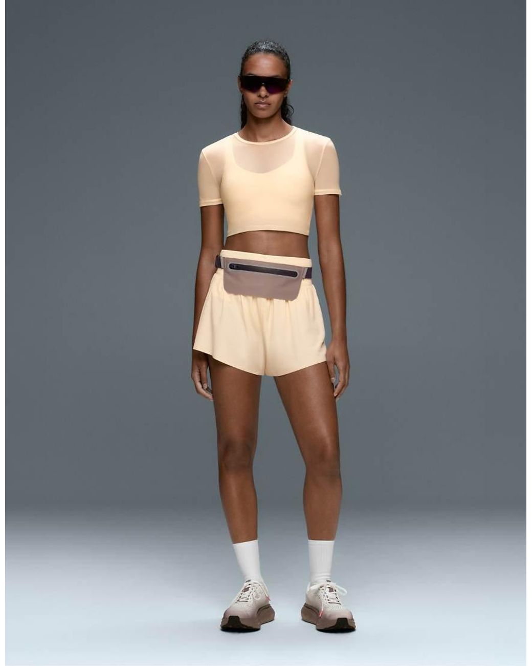Oysho White High-Rise Seamless Technical Shorts