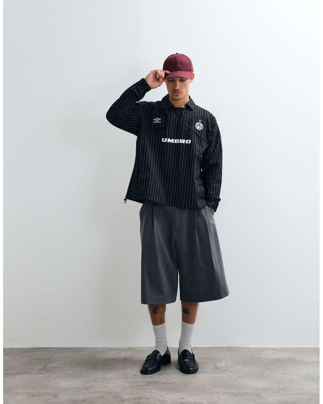 Umbro Black Pinstripe Drill Top for men