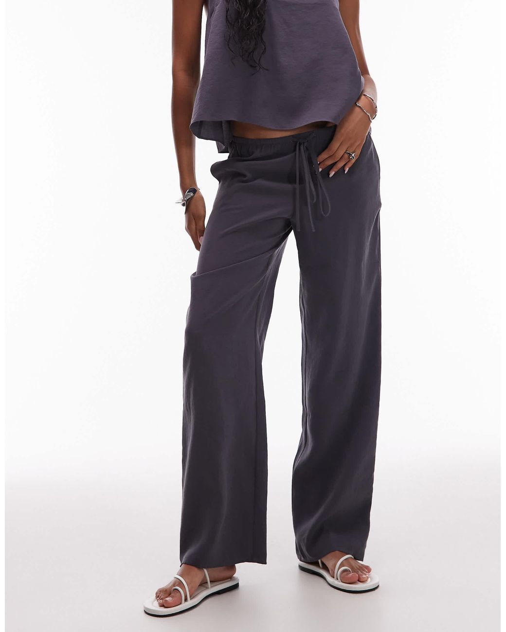 ASOS Blue Modal Pull On Relaxed Trouser