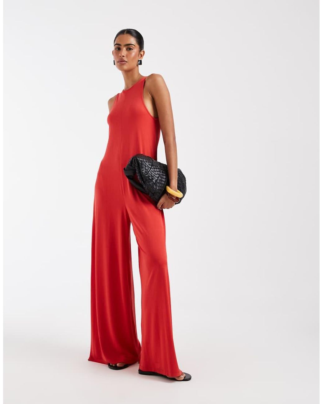 ASOS Red Modal Jumpsuit With Pockets