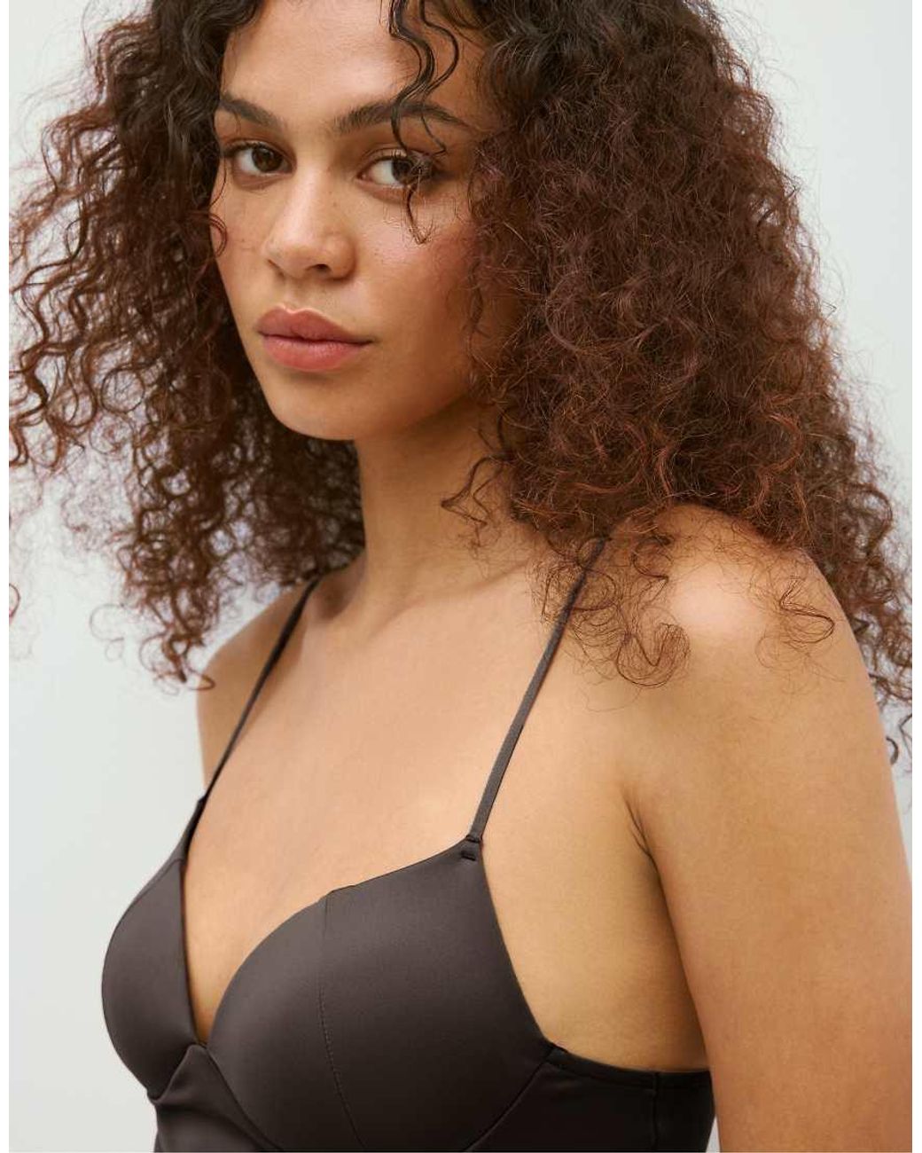 Stradivarius Black Corsetry-Inspired Top