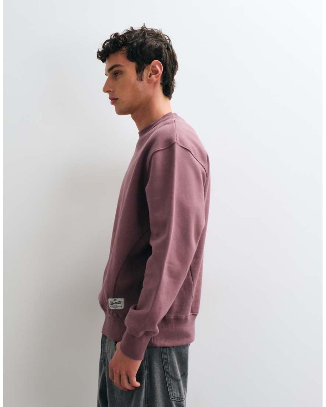 ASOS Purple Premium Heavyweight Relaxed Crew Neck Sweatshirt for men