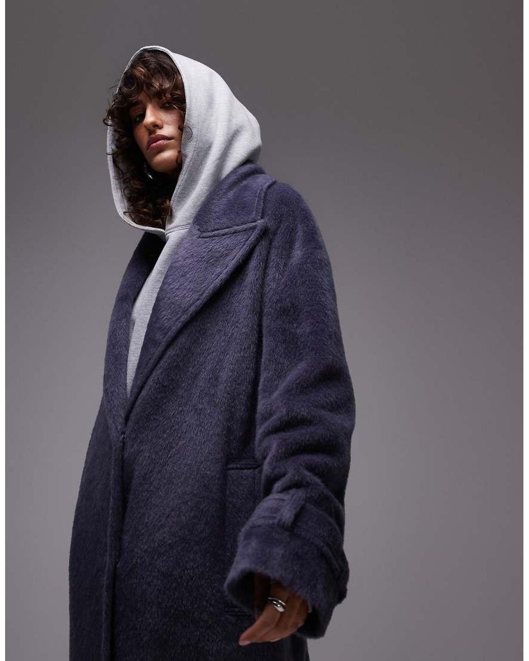 Navy blue topshop coat deals